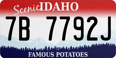 ID license plate 7B7792J