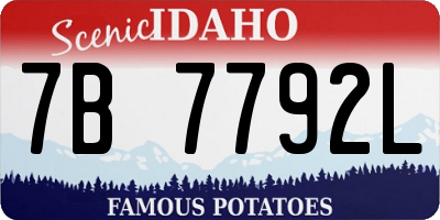 ID license plate 7B7792L