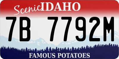 ID license plate 7B7792M