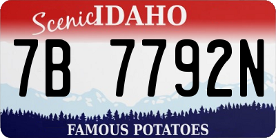 ID license plate 7B7792N