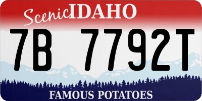 ID license plate 7B7792T