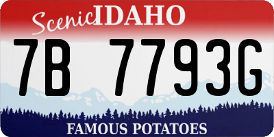 ID license plate 7B7793G