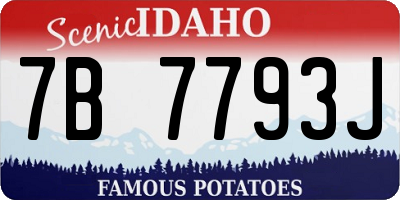 ID license plate 7B7793J