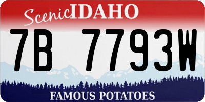 ID license plate 7B7793W