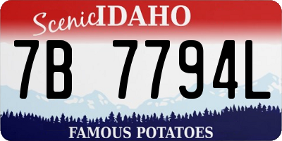 ID license plate 7B7794L