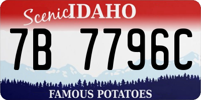 ID license plate 7B7796C