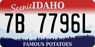 ID license plate 7B7796L