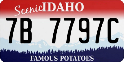 ID license plate 7B7797C