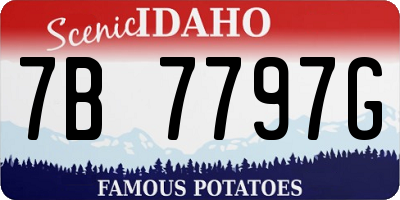 ID license plate 7B7797G
