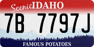 ID license plate 7B7797J