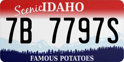 ID license plate 7B7797S