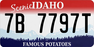 ID license plate 7B7797T