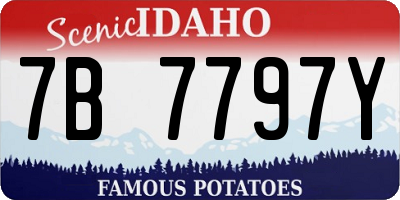 ID license plate 7B7797Y