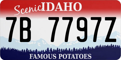 ID license plate 7B7797Z
