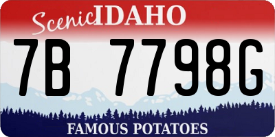 ID license plate 7B7798G