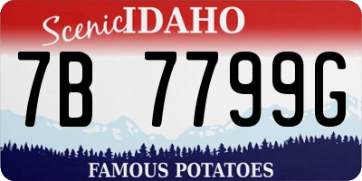 ID license plate 7B7799G
