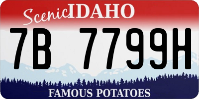ID license plate 7B7799H