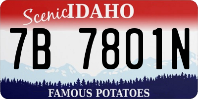 ID license plate 7B7801N