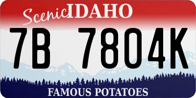 ID license plate 7B7804K