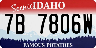 ID license plate 7B7806W