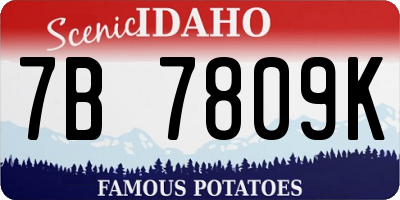 ID license plate 7B7809K