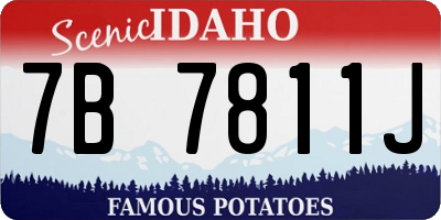 ID license plate 7B7811J