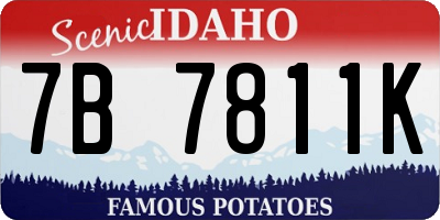 ID license plate 7B7811K