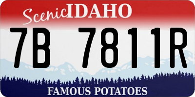 ID license plate 7B7811R