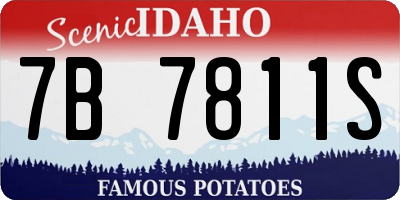 ID license plate 7B7811S