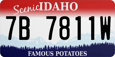 ID license plate 7B7811W