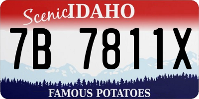 ID license plate 7B7811X