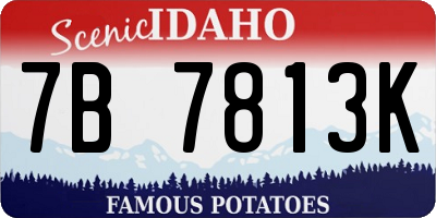 ID license plate 7B7813K