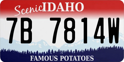 ID license plate 7B7814W