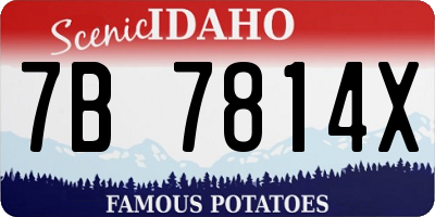 ID license plate 7B7814X