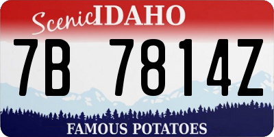 ID license plate 7B7814Z