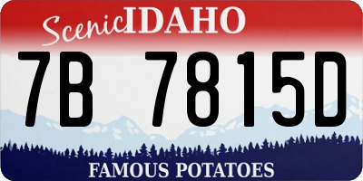 ID license plate 7B7815D