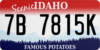 ID license plate 7B7815K