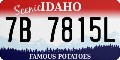 ID license plate 7B7815L