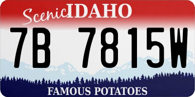 ID license plate 7B7815W