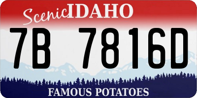 ID license plate 7B7816D