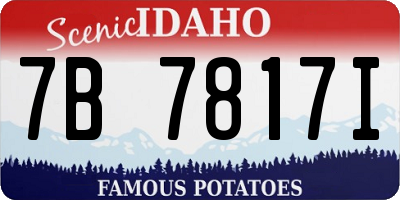 ID license plate 7B7817I