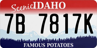 ID license plate 7B7817K