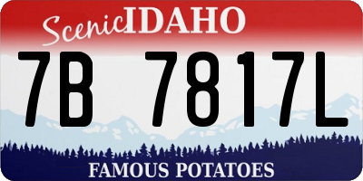 ID license plate 7B7817L