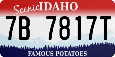 ID license plate 7B7817T