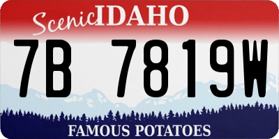 ID license plate 7B7819W