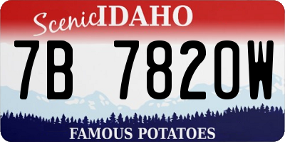 ID license plate 7B7820W