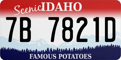 ID license plate 7B7821D