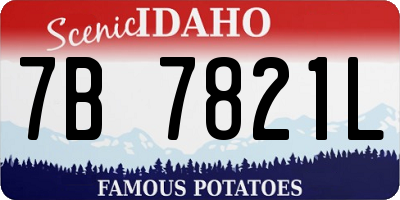 ID license plate 7B7821L