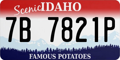 ID license plate 7B7821P