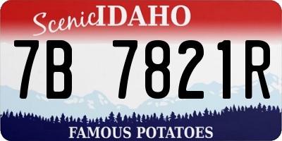 ID license plate 7B7821R